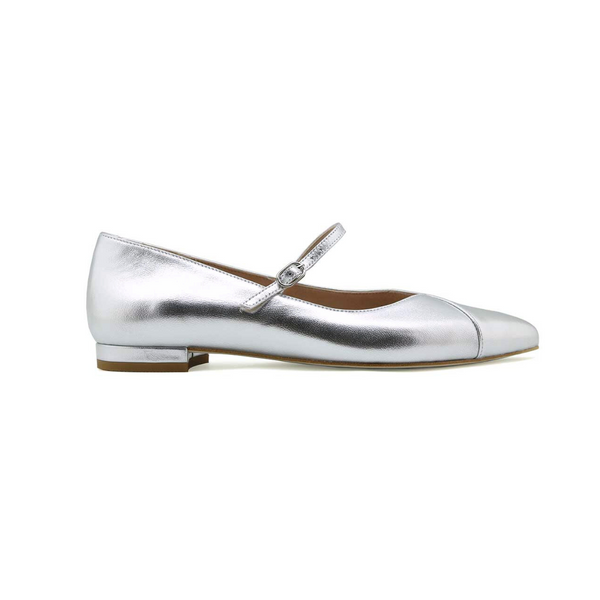 Silver Metallic Mary Jane Flat EU 41.5/US 9.5-10 / Narrow (A) Silver Metallic Mary Jane Flat EU 41.5/US 9.5-10 / Narrow (A)