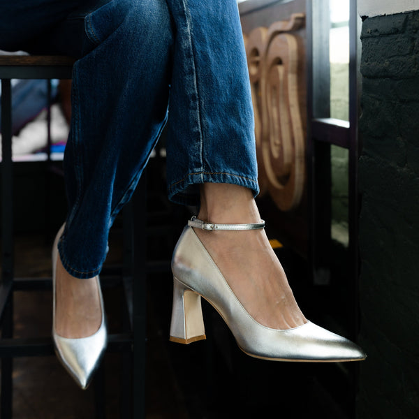 Casey Metallic Detail Block Heel Pumps main image 0