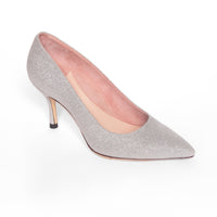 Silver Shimmer Pump - Comfortable Heels - Ally Shoes
