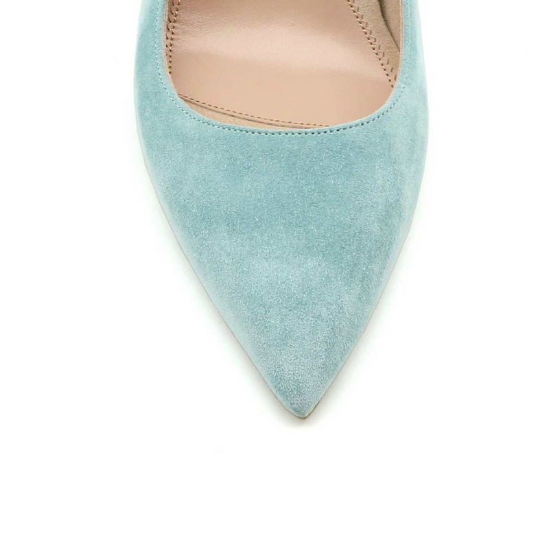 Blue Breeze Suede Kitten Heel