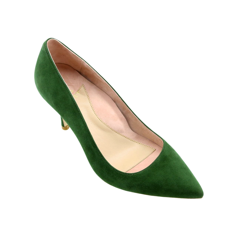 green emerald velvet dress Emerald Suede Pump EU 37/US 7 / Extra Wide (D)