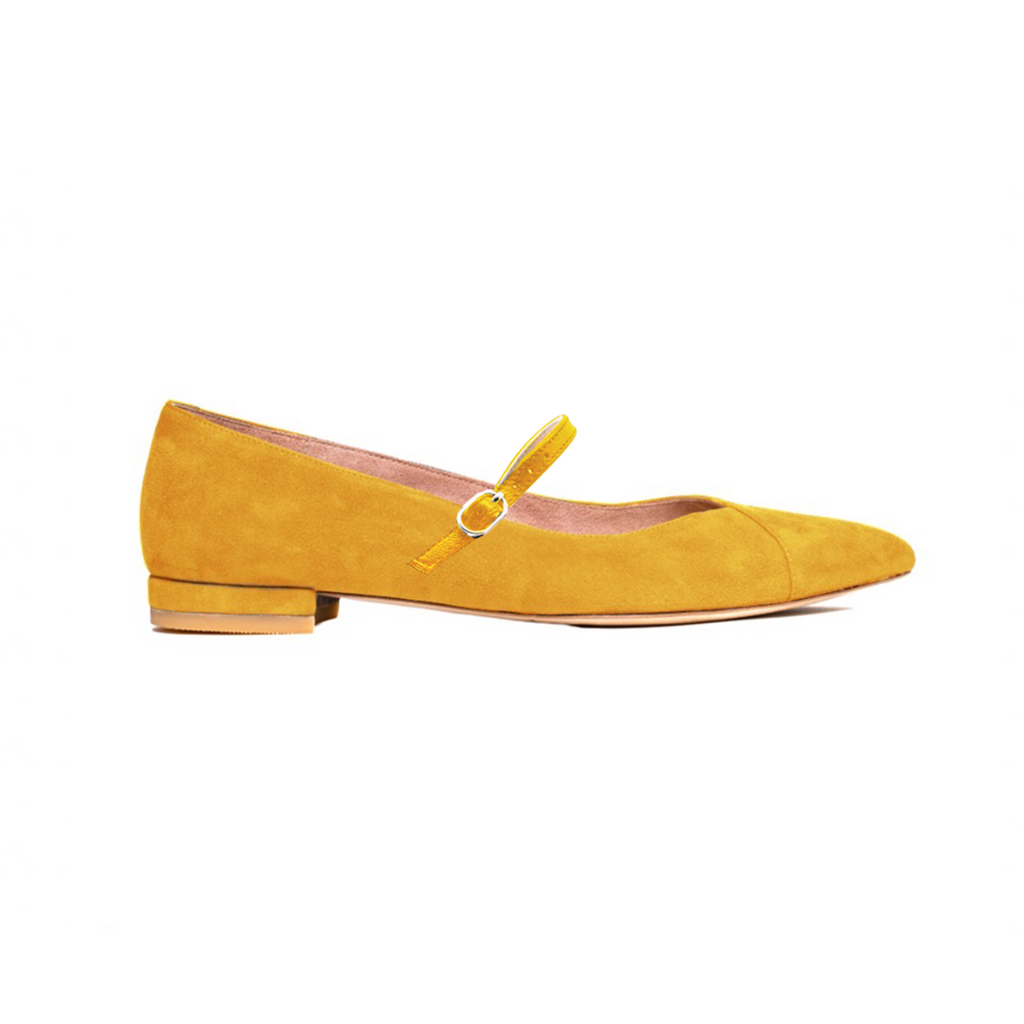 Sassy Saffron Suede Mary Jane Forever Flat