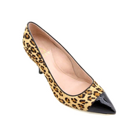 Fierce Leopard Haircalf Cap Toe Pump