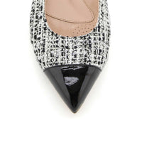 [NEW Limited Edition] Black & White Mix Tweed Cap Toe Flat