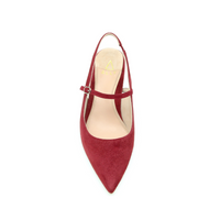 Gutsy Garnet Suede Mary Jane Slingback Kitten Heel