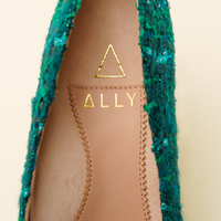 [NEW Limited Edition FW'25] Forest Green Tweed Cap Toe Bold Block Heel Pump