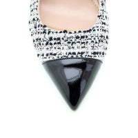 [Limited Edition FW'23] Black & White Mix Tweed Cap Toe Kitten Heel