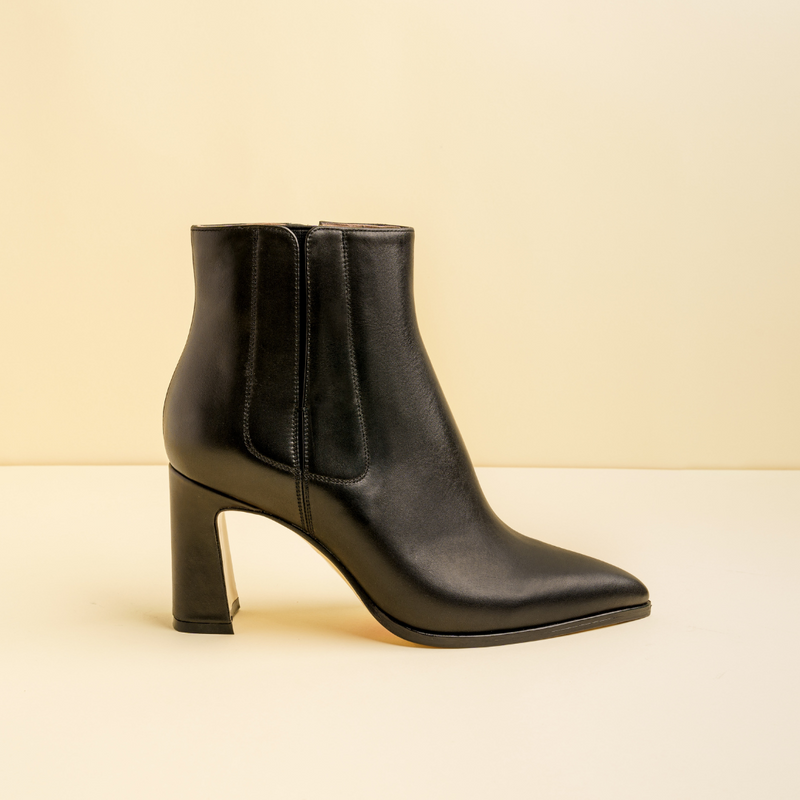 Cheap black leather ankle boots shop