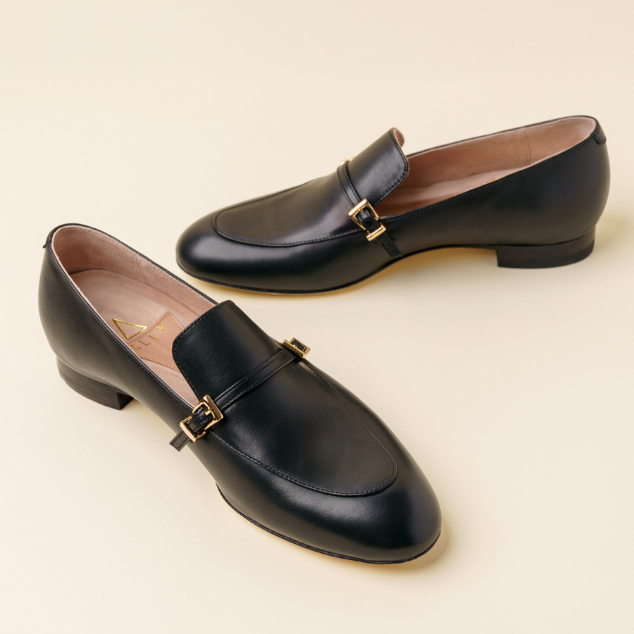 Black Calf Leather Loafer