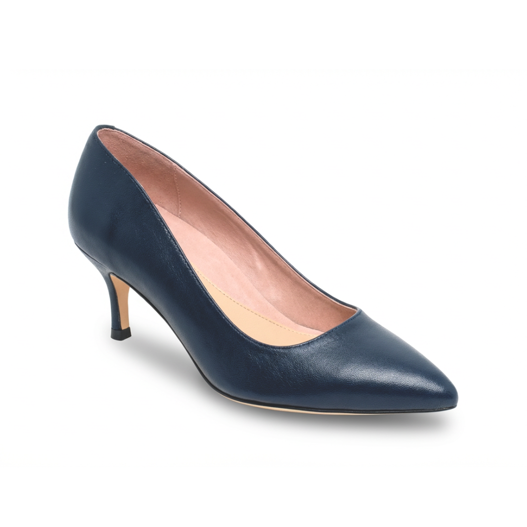 navy blue kitten heel dress shoes Something Bleu Sophia Feather d'Orsay Pump in Navy at Nordstrom, Size 7.5