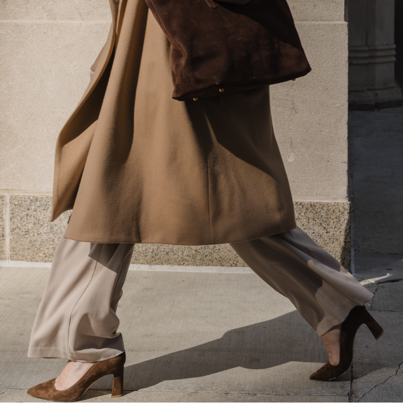 Moxie Mocha Suede Block Heel Pump
