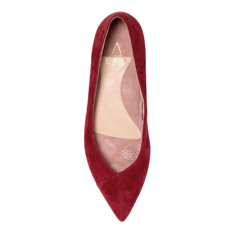Gutsy Garnet Suede Forever Flat