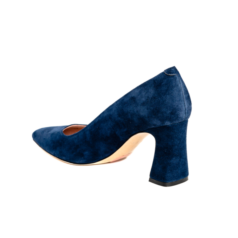 Noble Navy Suede Block Heel Pump