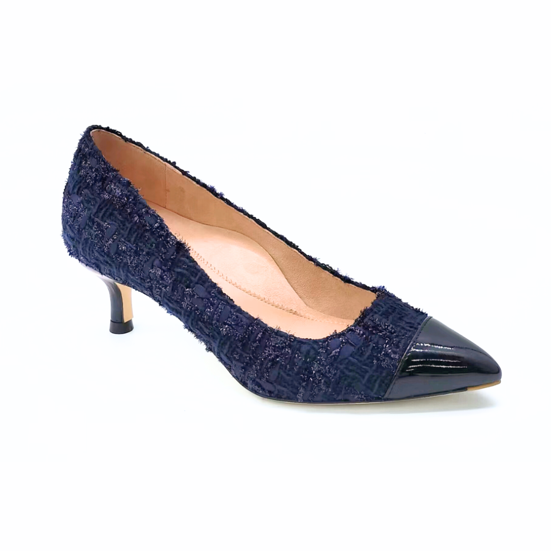 Navy kitten heel court shoes online