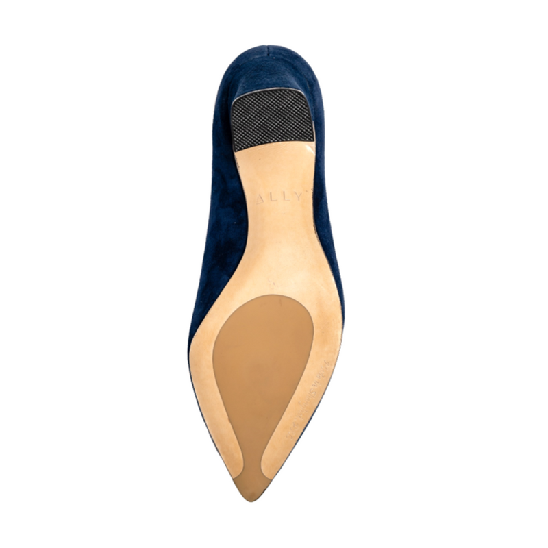 Noble Navy Suede Block Heel Pump