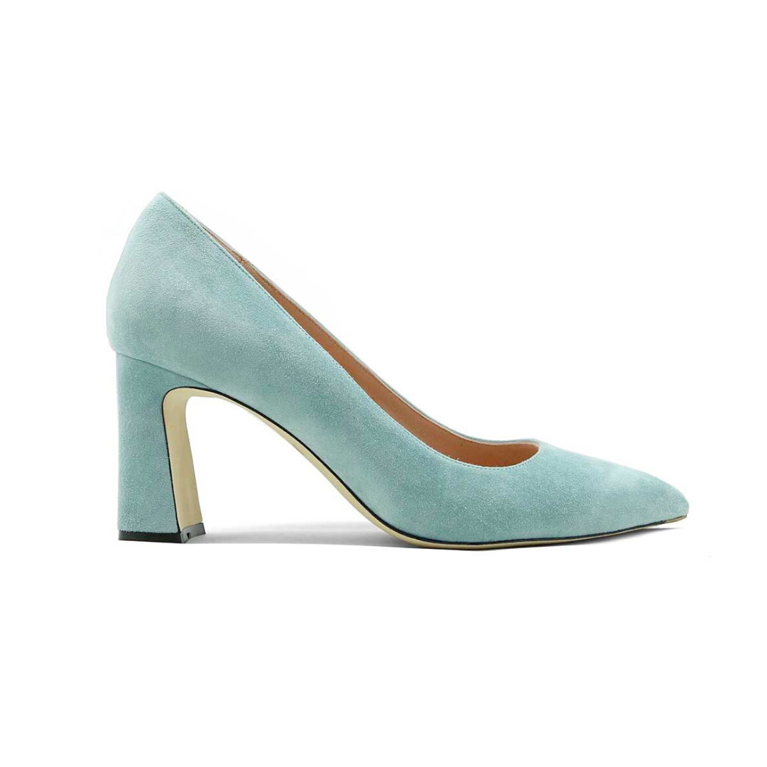 NEW Blue Breeze Suede Bold Block Heel Pump