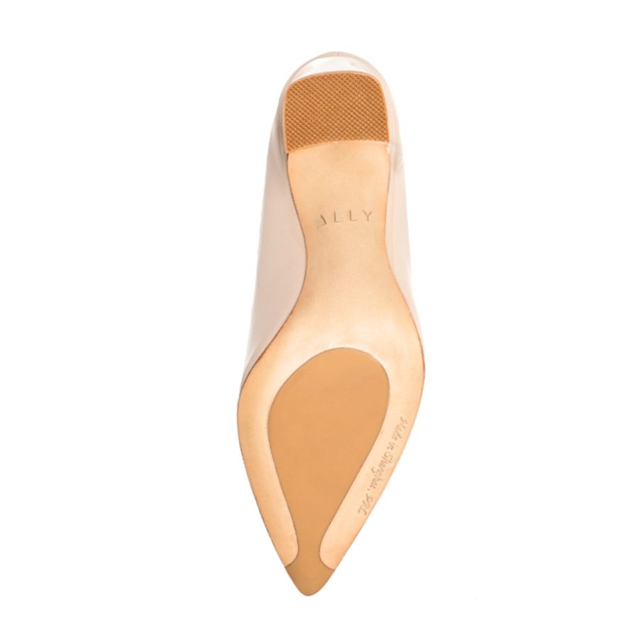Tender Taupe Patent Leather Block Heel Pump