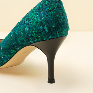 [NEW Limited Edition FW'25] Forest Green Tweed Cap Toe Classic Pump