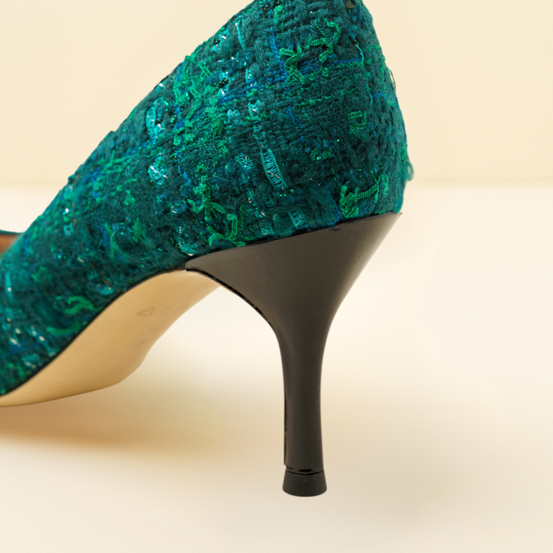 [NEW Limited Edition FW'25] Forest Green Tweed Cap Toe Classic Pump