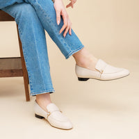 Ecru Calf Leather Loafer