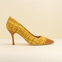 [NEW Limited Edition FW'25] Mustard Tweed Cap Toe Classic Pump
