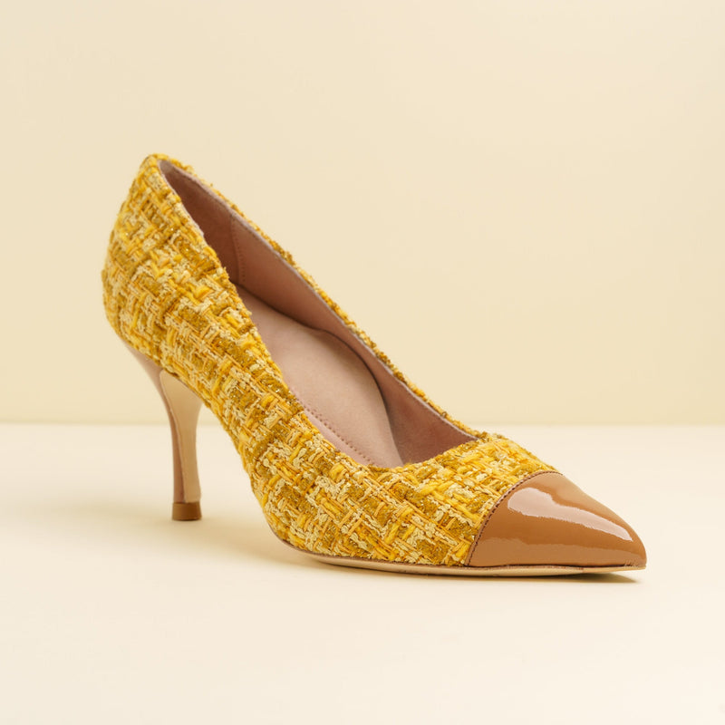 [NEW Limited Edition FW'25] Mustard Tweed Cap Toe Classic Pump