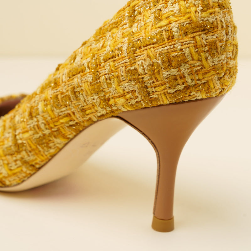 [NEW Limited Edition FW'25] Mustard Tweed Cap Toe Classic Pump