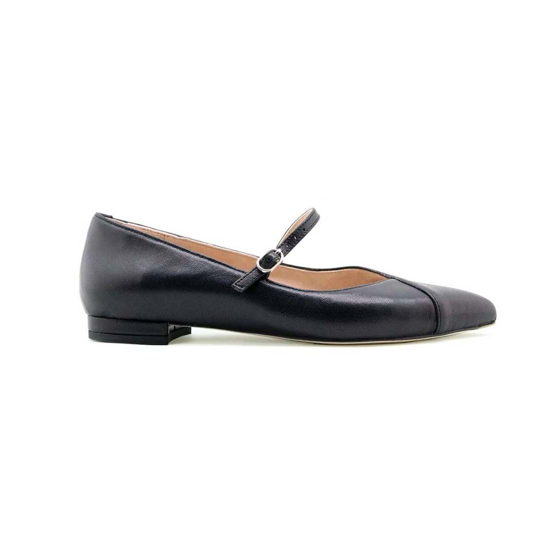 Black Leather Mary Jane Forever Flat Black Leather Mary Jane Forever Flat