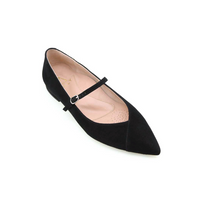 Black Suede Mary Jane Forever Flat