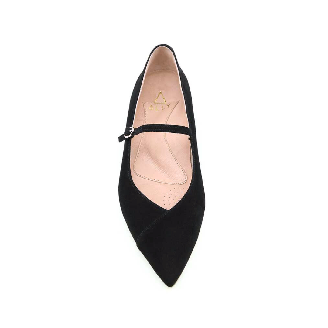 Black Suede Mary Jane Forever Flat Ally Shoes Black Suede Mary Jane Forever Flat Ally Shoes