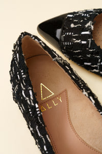 [Limited Edition FW'25] Black Fancy Tweed Cap Toe Flat