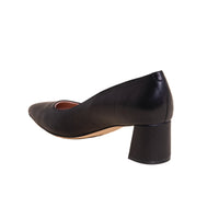 [SAMPLE] Black Leather Lower Block Heel