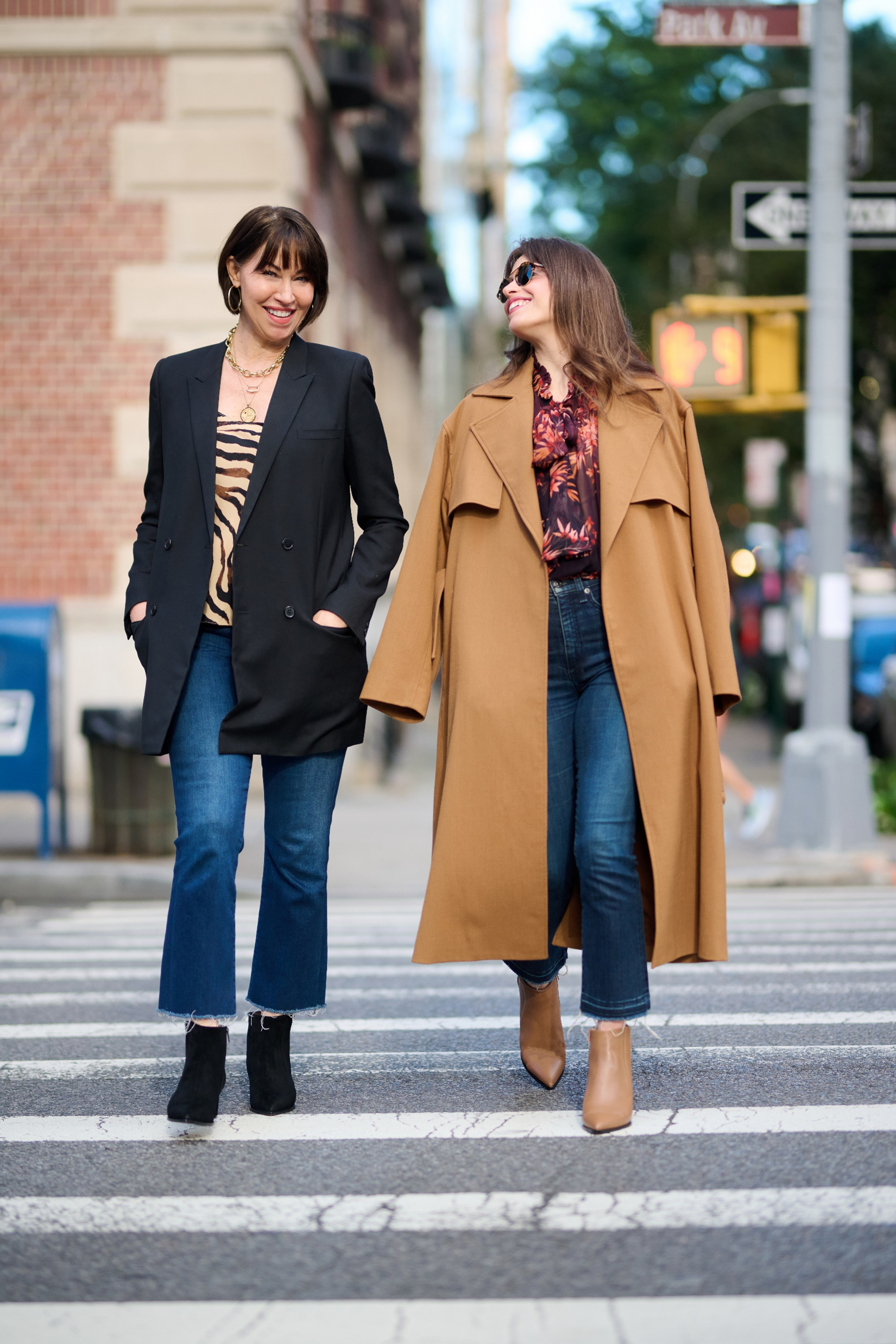 Wide Calf Leather Bold Block Ankle Boots