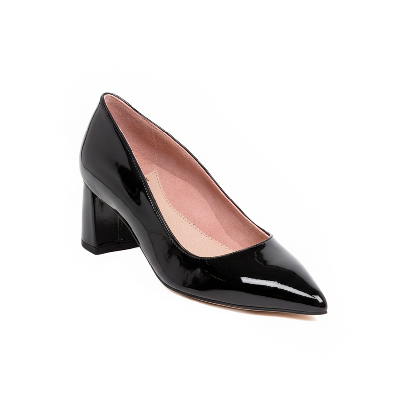 Black Patent Leather Lower Block Heel EU 42/US 10 / Medium (B) Black Patent Leather Lower Block Heel EU 42/US 10 / Medium (B)