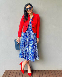 Red Patent Leather Block Heel Pump