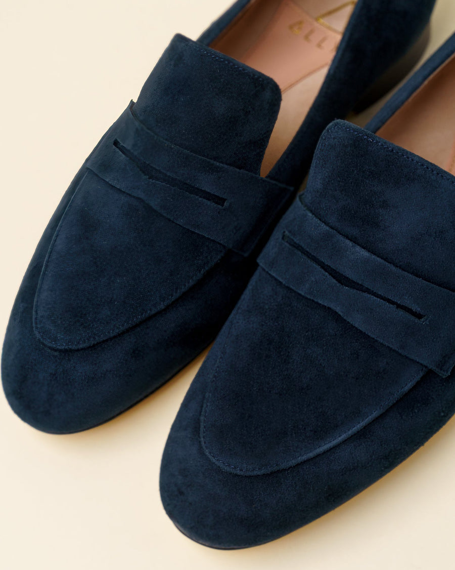 Noble Navy Suede Penny Loafer