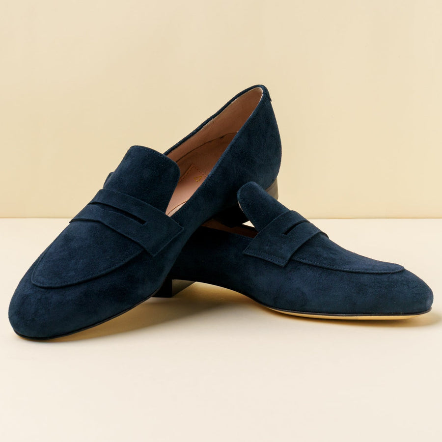 Noble Navy Suede Penny Loafer