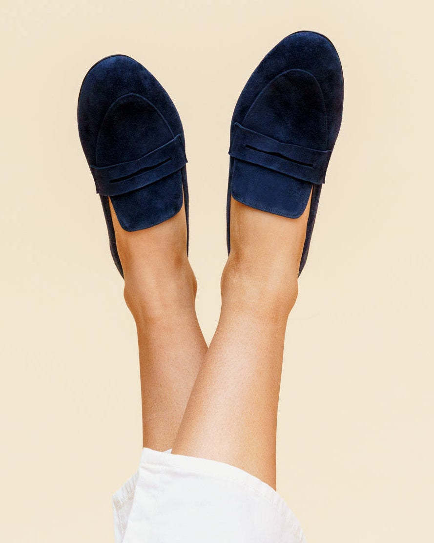 Noble Navy Suede Penny Loafer