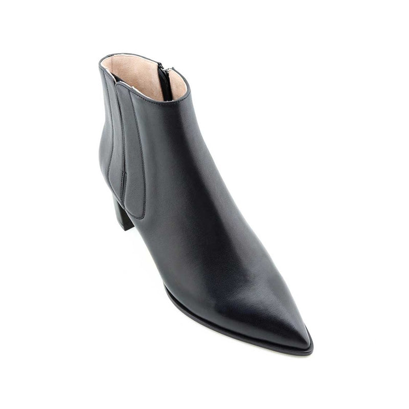 Black Calf Leather Lower Block Ankle Boot EU 37/US 7 / Wide Black Calf Leather Lower Block Ankle Boot EU 37/US 7 / Wide