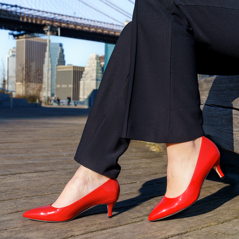 Red Patent Leather Kitten Heel 2-inch – Ally Shoes