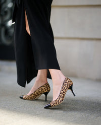 Fierce Leopard Haircalf Cap Toe Pump