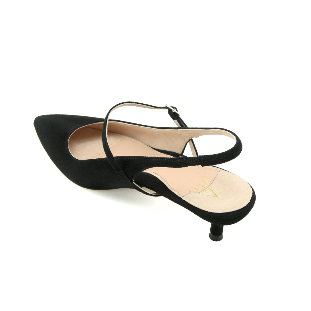Black Suede Mary Jane Slingback Kitten Heel | ALLY Shoes EU 41.5/US 9.5-10 / Medium (B) Black Suede Mary Jane Slingback Kitten Heel | ALLY Shoes EU 41.5/US 9.5-10 / Medium (B)