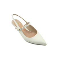 Blue Breeze Suede Mary Jane Slingback Kitten Heel