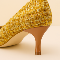 [Limited Edition FW'25] Mustard Tweed Cap Toe Kitten Heel