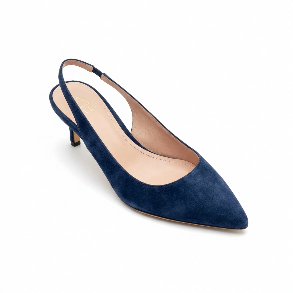 navy blue kitten heel dress shoes Noble Navy Suede Kitten Heel