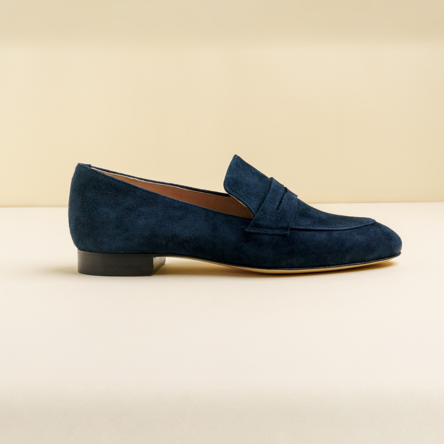 Noble Navy Suede Penny Loafer