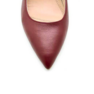 Midnight Maroon Leather Lower Block Heel Pump