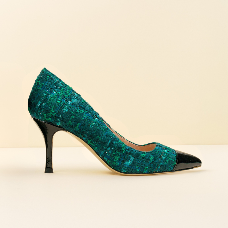 [NEW Limited Edition FW'25] Forest Green Tweed Cap Toe Classic Pump