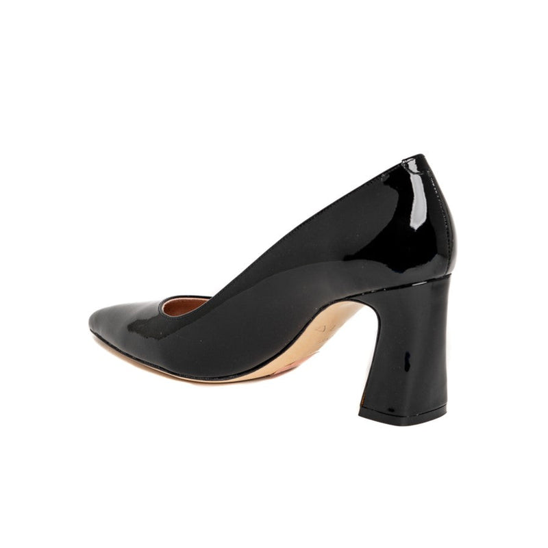 [SAMPLE] Silver Metallic Leather Bold Block Pump