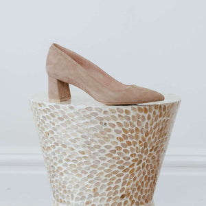 Tenacious Tan Suede Lower Block Heel